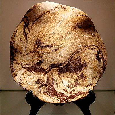 Prato de Ceramica Paleteado a mao - Riachinho - Chapada da Diamantina - Ceramica de Alta Temperatura Feito a Mao