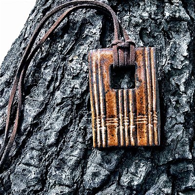 Colar de Ceramica feito a mao - Serie BAMBU