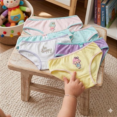 KIT 16 Calcinhas Infantil – Algodão de Verdade e Conforto que Dura o Dia Todo