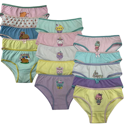 40 Calcinhas Infantil Algodão Premium – Ideal para Escola, Passeios e Rotina - ATACADO