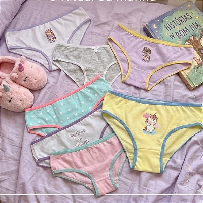 40 Calcinhas Infantil Algodão Premium – Ideal para Escola, Passeios e Rotina - ATACADO