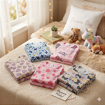 Pijama FLANELADO para Pequenas Princesas - Mais Quentinho, Mais Amor 💕