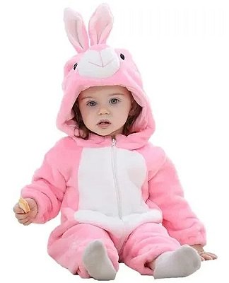 Macacão Pijama Bebê Bichinhos Coelho