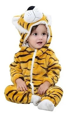 Macacão Pijama Bebê Bichinhos Tigre