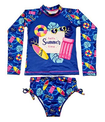 Kit Piscina/praia - Blusa Térmica Proteção Uv50+ E Biquíni