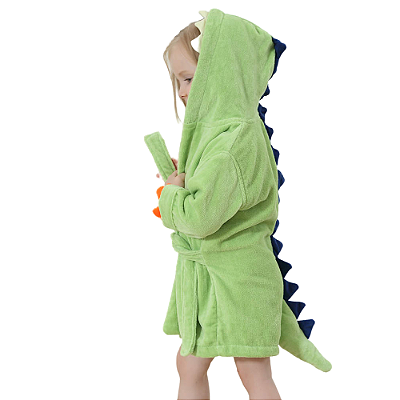 Roupão De Dinossauro Infantil - Saída De Banho/piscina/praia