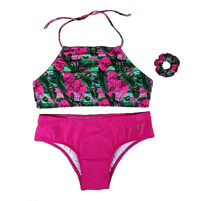 Biquini Infantil Juvenil Cropped Lateral Larga Uv 50+