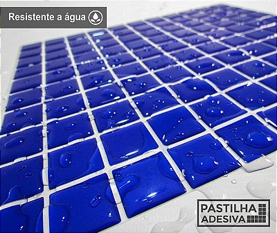 Placa Pastilha Adesiva Resinada 30x27 cm - AT034 - Azul