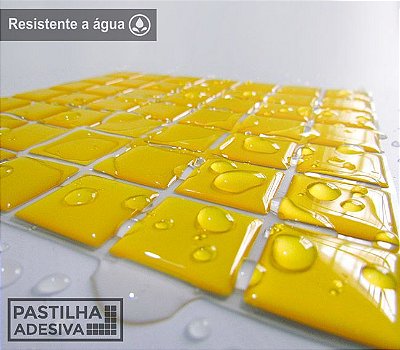 Placa Pastilha Adesiva Resinada 18x18 cm - AT074 - Amarelo