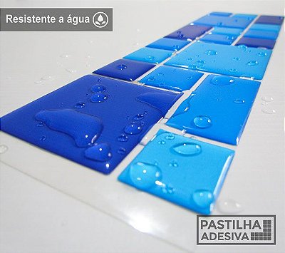 Faixa Mosaico Adesiva Resinada 27x8 cm - AT108 - Azul