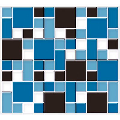 Placa Mosaico Adesiva Resinada 30x27 cm - AT139 - Azul