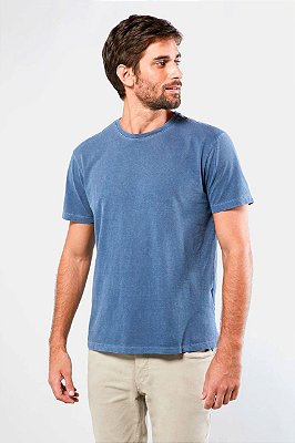 Camiseta Estonada 100% Algodão Azul