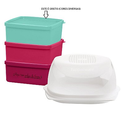 Tupperware Kit Utilidades Queijeira Mini + 3 Jeitosinhos 400 ml cada