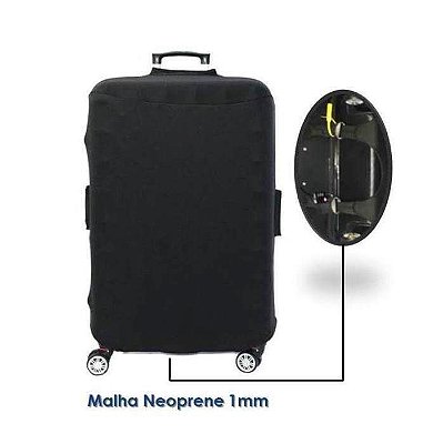 Capa para Mala de viagem Malha Neoprene Preta