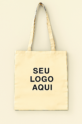 Bolsa sacola ecológica Ecobag 100% algodão cru 37x41 Personalizada em DTF