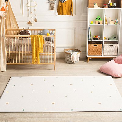 Tapete de Atividades Dupla Face Infantil Parklon PVC Premium Cocobear & Sage Beige 210cm x 140cm x 1,5cm