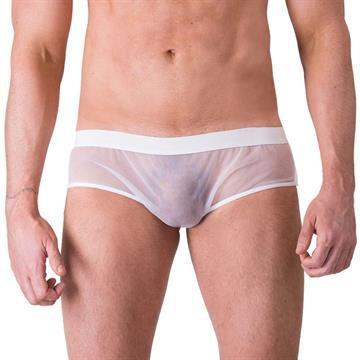 Cueca Jockstrap Tule Branco Transparência (Tamanho Único)