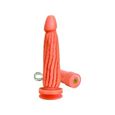 Pênis com Nódulos Massageadores Vibro Externo - 20 cm