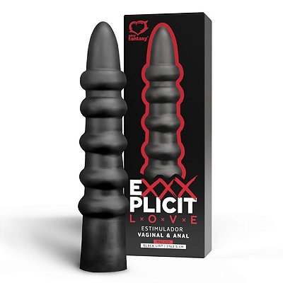 Estimulador Anal & Vaginal Exxxplicit Love Black List Maciço 21 X 3,5Cm