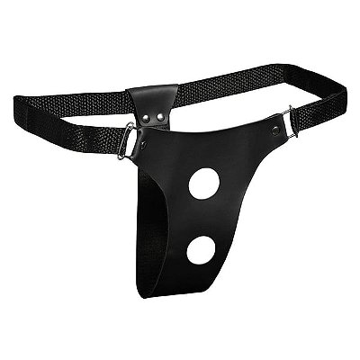 Cinto Duplo em Couro - Com Regulagem de Tamanho - Para 02 Próteses: Dupla Penetração