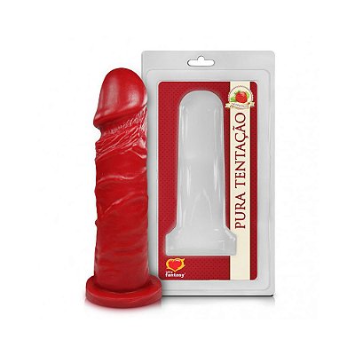 Pênis Silicone Macio Aroma Morango - 15,3 x 4,0cm