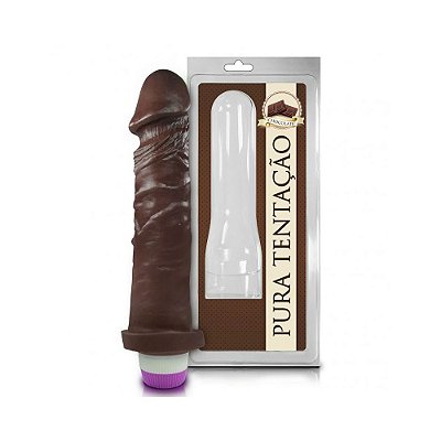 Pênis - Aroma Chocolate - Macio - Vibro - 19 x 4cm