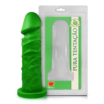 Pênis Silicone Aroma Maçã Verde - 15,3 x 4 cm