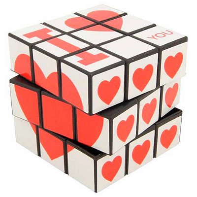 Cubo Mágico com Dizeres Românticos - I LOVE YOU