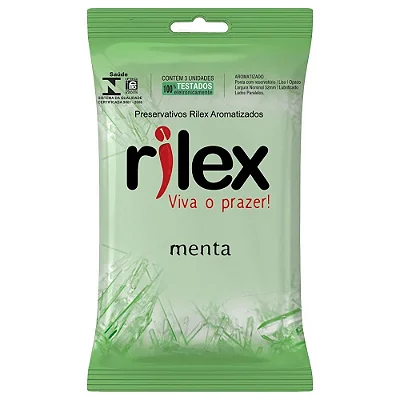 Preservativo Lubrificado e Aromatizado Menta 03 Unidades Rilex | Rio Preto