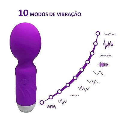 Varinha Mágica para Massagem íntima - Recarregável com 10 Modos de Vibração - Descubra Novas Sensações de Prazer - Destinado para +18 Anos