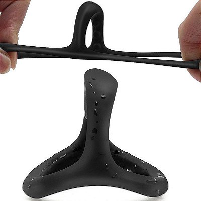 Anel Peniano Triplo - Silicone Super Flexível - Retarda a Ejaculação e Auxilia a Ereção - Material Macio e Atóxico - Não Tem Contra Indicações - Produto Destinado para +18 Anos