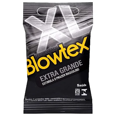 Preservativo Extra Grande - Blowtex - Camisinha - Largura Nominal 56mm - 03 Unidades