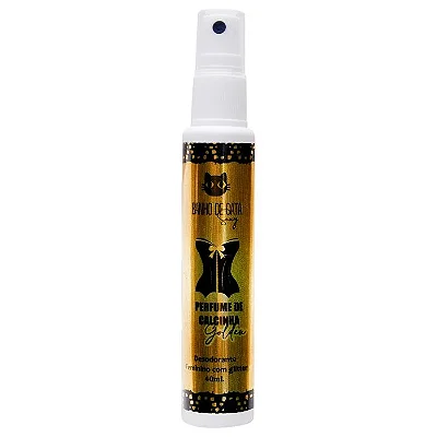 Perfume de Calcinha - Luxo - Com Glitter Dourado - Afrodisíaco - Banho De Gata - 40ml