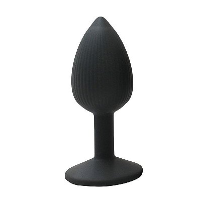 Plug Anal - Silicone Premium Texturizado - Tamanho M Médio - Medidas: 8,3 X 3,4cm