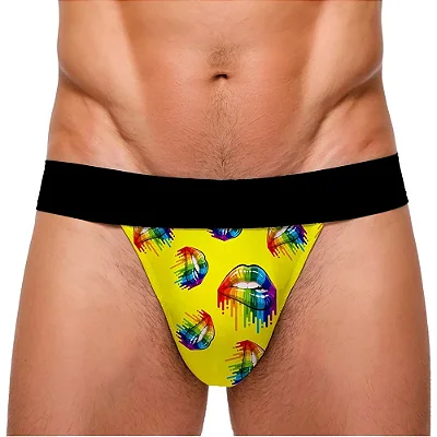 Jockstrap Cueca Sensual Boca - Abertura no Bumbum - Tamanho Único - Veste do 36 ao 42
