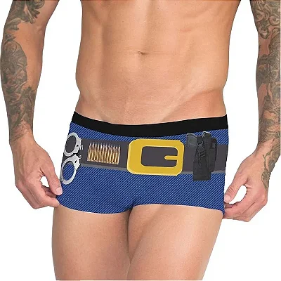 Cueca Modelo Boxer - Policial - Moda Íntima - Lingerie Masculina - Tamanhos: P - M - G - GG
