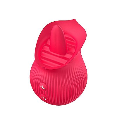 Rosa Estimuladora de Clitóris - Com Língua - Qualidade Premium - 12 Modos de Estimulação - Recarregável
