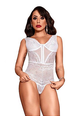 Body Cyntia Renda e Tule Branco – Luxo e Sensualidade – Rio Preto/Ribeirão Preto