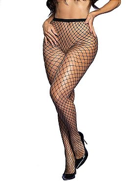 Meia-Calça Arrastão Trama Média Y4023 Preta | Lingerie Sexy Tamanho Único | Castelo dos Prazeres