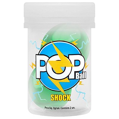 Pop Ball Bolinha Lubrificante Shock Sensual Love | Efeito Vibrante e Pulsante (2 Unidades)