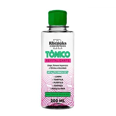 Tônico Revitalizante Para Limpeza Da Pele - Rhenuks Cosméticos 200Ml - Rio Preto & Ribeirão