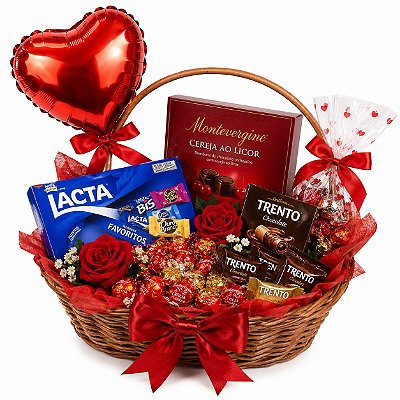 🍫 Cesta Chocolate & Amor – Presente Romântico