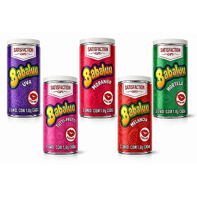 Babaluu Satisfaction Caps | Bolinha Beijável 3 Unidades | Uva |Tutti Frutti