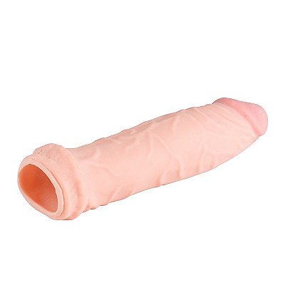 Capa Peniana Extensora com Textura TPR – 16,5 x 3,3 cm – Bege
