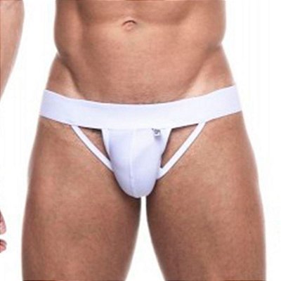 Cueca Sensual Jock com Abertura Lateral Branca