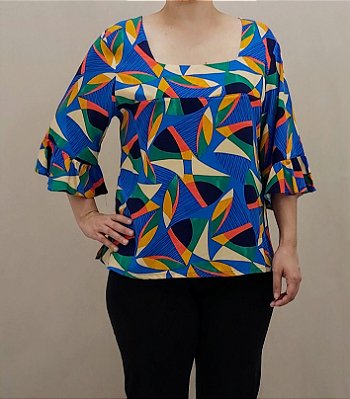 Blusa estampada azul