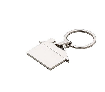 Kit Chaveiro Metal Brilhante Formato Casa