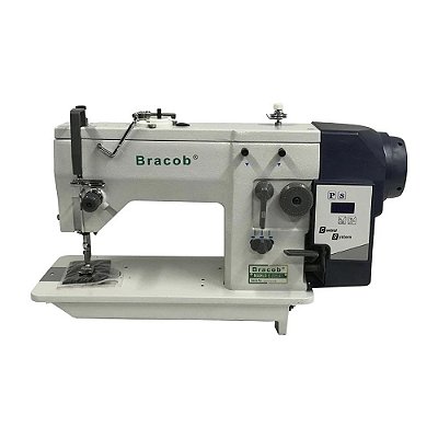 MÁQUINA ZIG ZAG BRACOB DIRECT DRIVE BC20U53 AT - 220 V COM PÉS E MESA MONTADOS