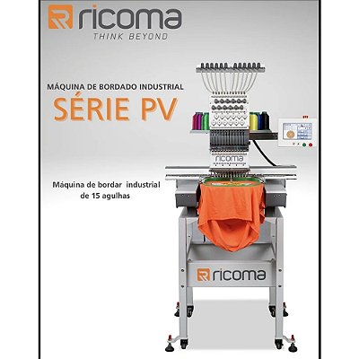 MAQUINA DE BORDADOS 15 AGULHAS 1 CABEÇA RICOMA PV-1501 AREA DE TRABALHO 500 X 350 MM BIVOLT
