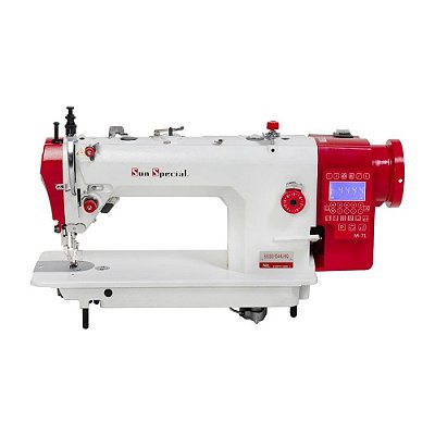 MAQUINA DE COSTURA TRANSPORTE DUPLO ELETRONICA SUN SPECIAL SS0303-TD4-MJ-MQ PAINEL DIGITAL - 220 V COM KIT COM CALCADOR DE VIVO E LUMINARIA DE LEED DE BRINDE